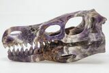 Polished Amethyst Dinosaur Crystal Skull - Ferocious! #199466-4